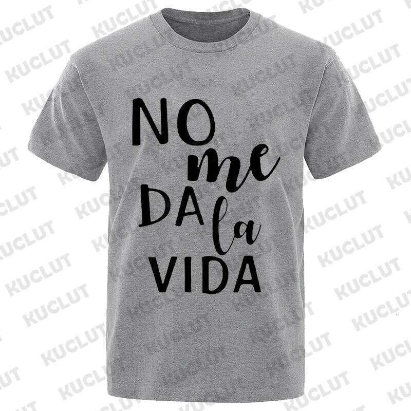 Letter It Doesn't Give Me Life Spanish Men Ladies Casual Basics O-collar Black Shirt Short Sleeve Unisex T-shirt Tops C260228 - view 4