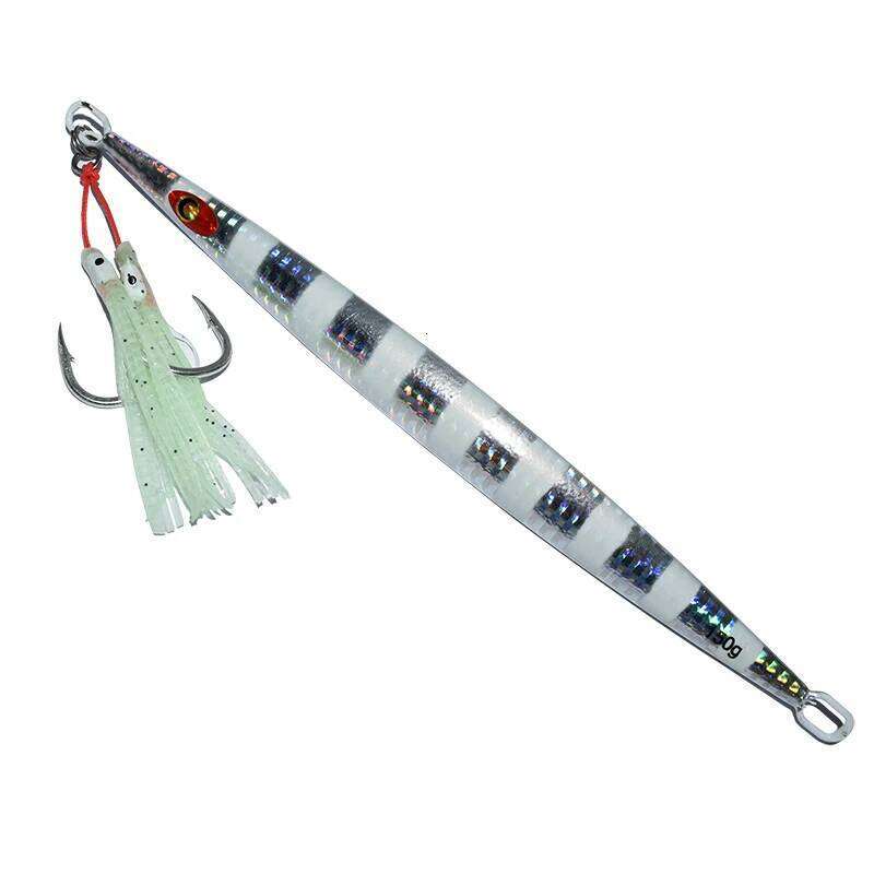4pcs/lot Luminous Octopus Metal Jig Mate High Carbon Steel With Assist Silicone Ribbon Marine Fishing Double Jigging Hook Z260228