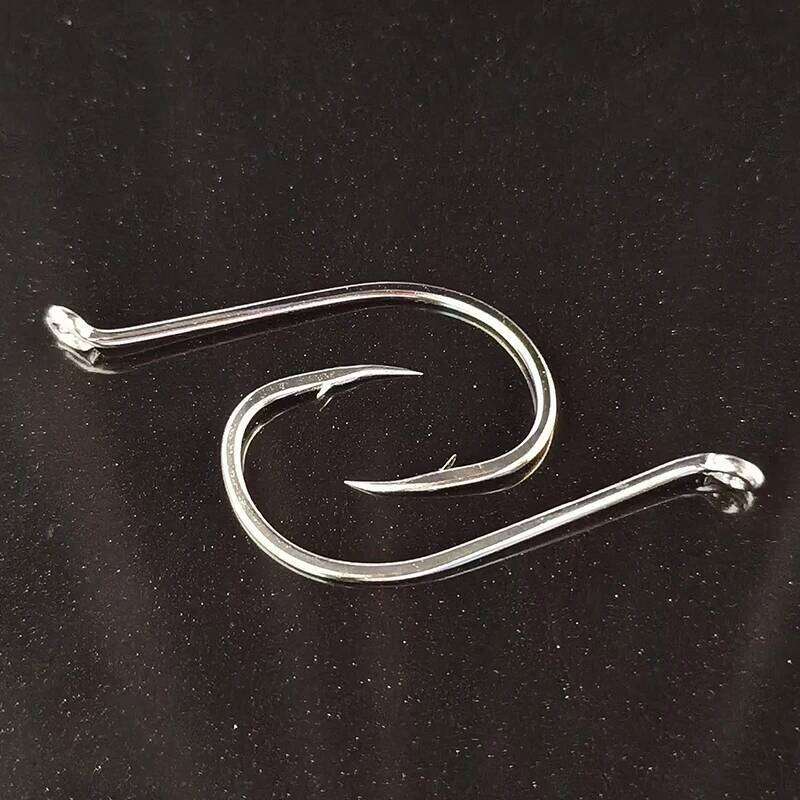 50pcs/lot Turned Up Eye Hooks Offset Fishhooks Circle Hi Carbon Steel Barbed Fishing Accessories Livebait Lure Fish Hook Z260228
