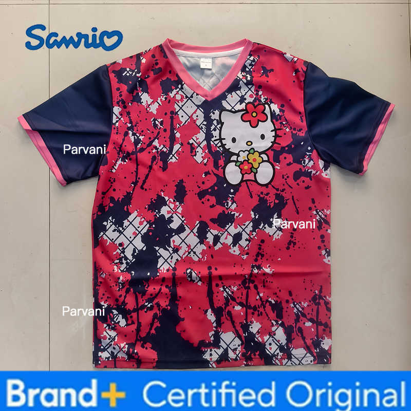 Sanrio 2026 Fashion Hello Kitty 3D printing jersey Short-Sleeve Kids/Adults Y2K quick drying sports and leisure fitness T-shirt H260228