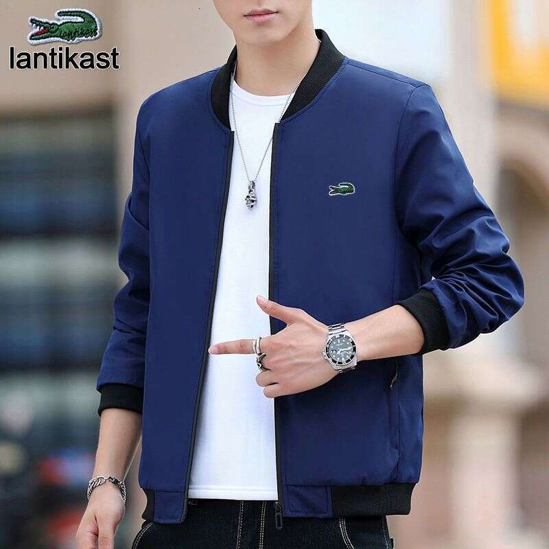 Noble designer Crocodile Men's Autumn Winter New Casual Jacket Male LANTI KAST Student Stylish Korean Version Trendy Slim Fit Trench Coat
