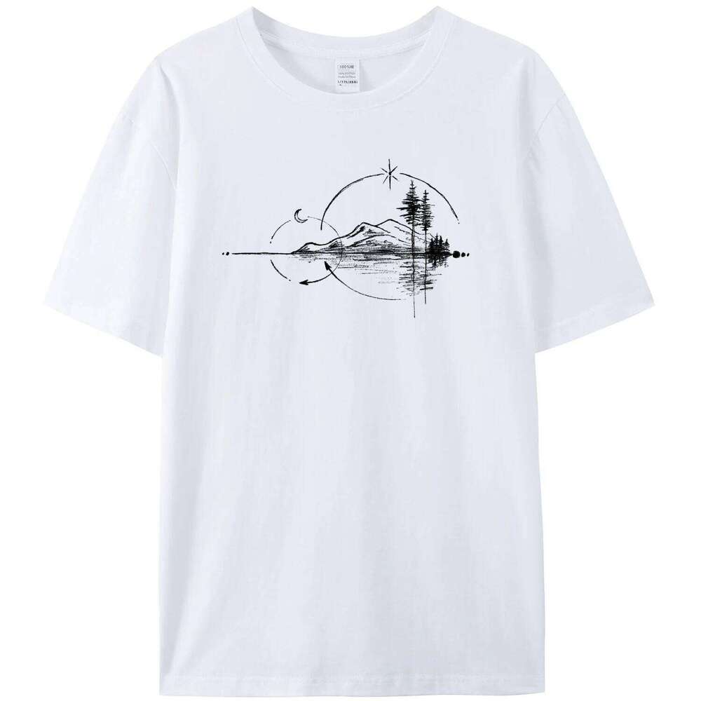 Men's Geometric Mountain Short-Sleeve Printed Casual T-Shirt 180GMS 100% Cotton Funny Graphic Outdoor Nature T Shirts For Summer C260228 - view 6