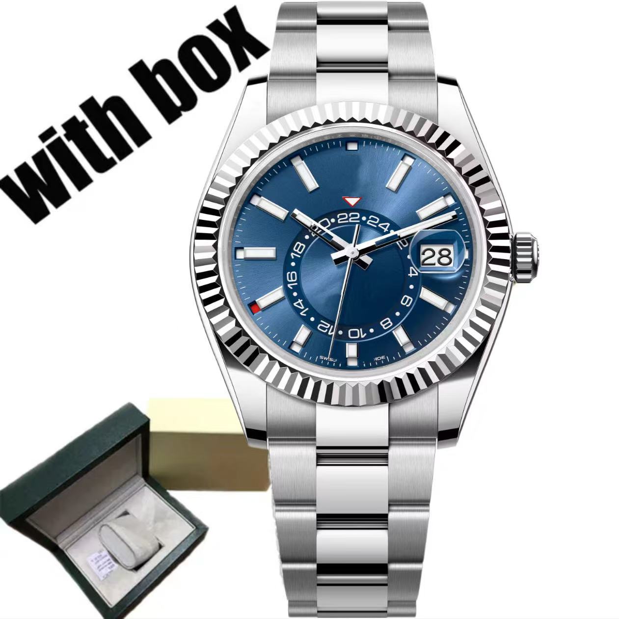 Top Men's watch Sky dial automatic watches men designer 40MM Male Single calendar Luxury reloj montre with Waterproof Luminous Sapphire 904L Steel Belt