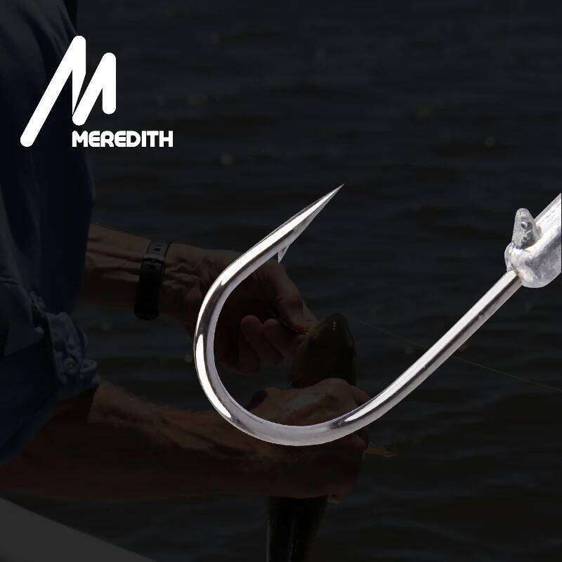 MEREDITH 10PCS/Lot 3.5g 5g 7g 10g 14g Blood Slot Jig Head Tumbler Hooks for Soft Lure Carbon Steel Fishing Hoooks Z260228