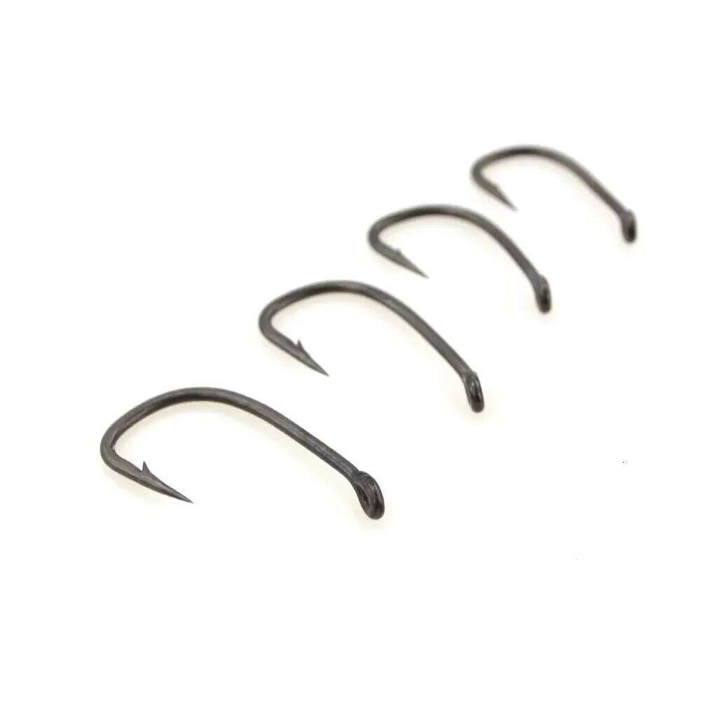 Hirisi 15pcs PTFE Coated High Carbon Steel Barbed Fish Hook With Eye Carp Fishing Accessories X702 Z260228