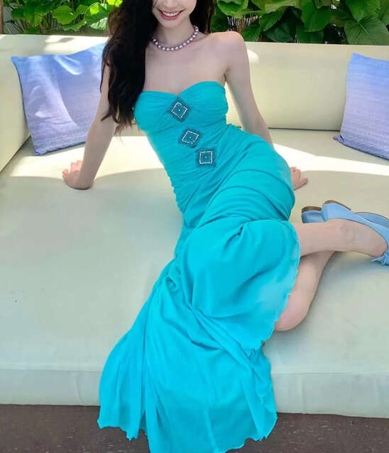 2026 spring/summer a3 celebrity style beach vacation sexy strapless slim fit mermaid long skirt