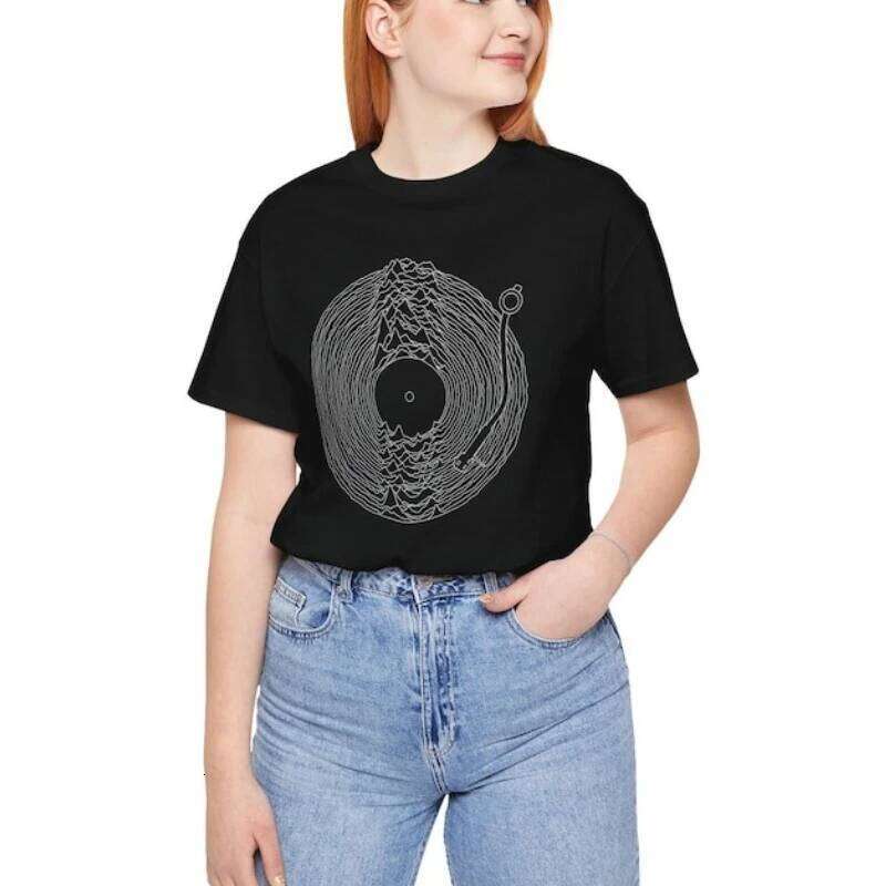 Joy Division T-Shirt Vinyl Record Unknown Pleasures Shirt Alternative Rock 80s Music Graphic T Shirts Regular Short Sleeve C260228 - view 3