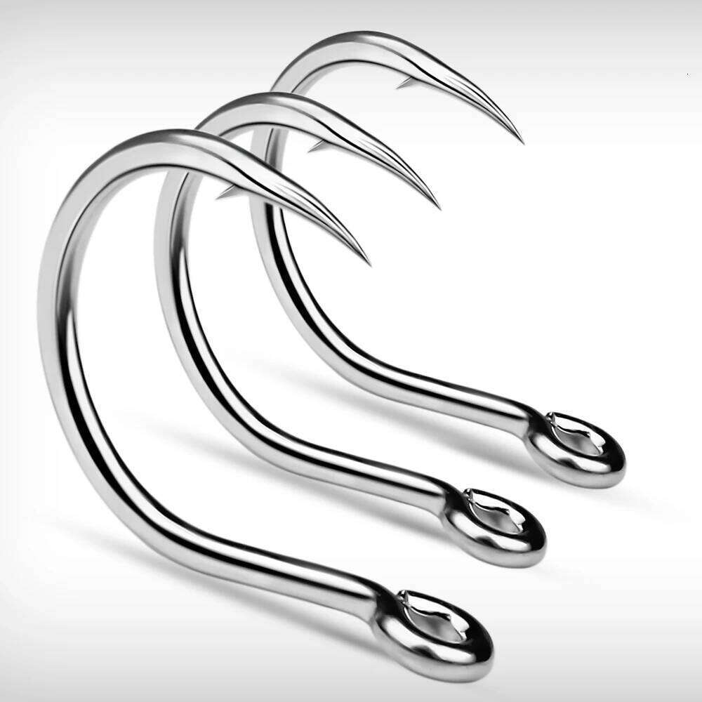 PROBEROS 10Pcs Jigging Hook Barbed Inline Hooks Saltwater high Carbon Steel Fishing Accessories Z260228