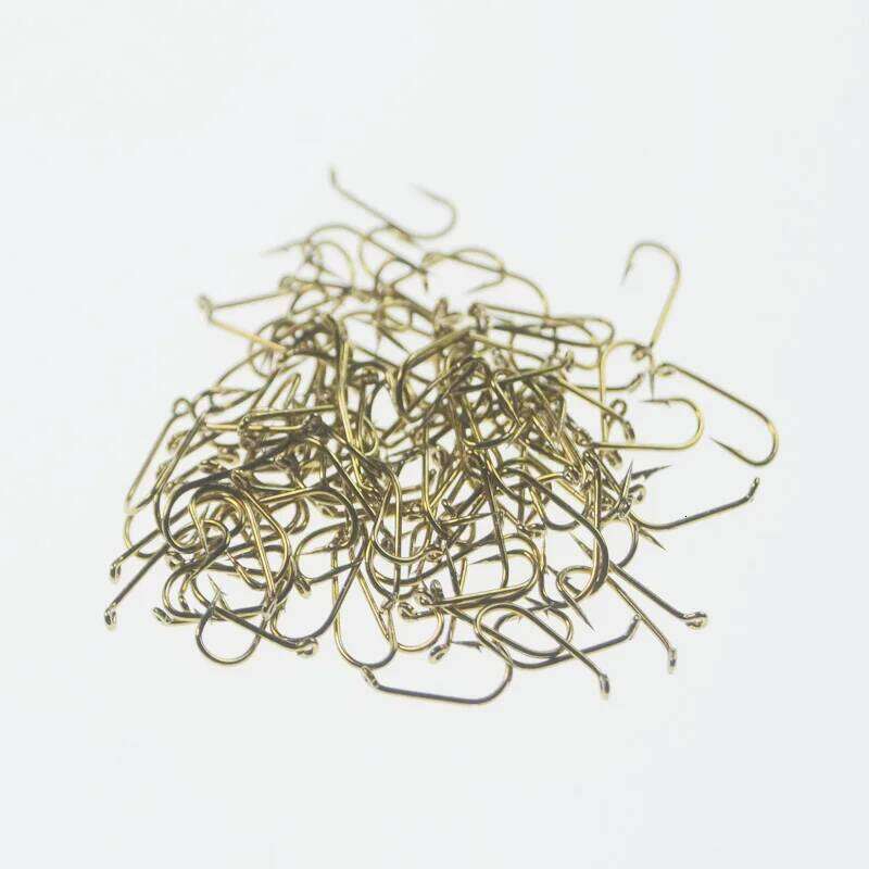 50pcs Bared Light Nymph Tying Hooks 6#/8#/10#/12#/14#/16/18#/20# Eye-down Sproat Fishing Hook For Dry Fly Z260228