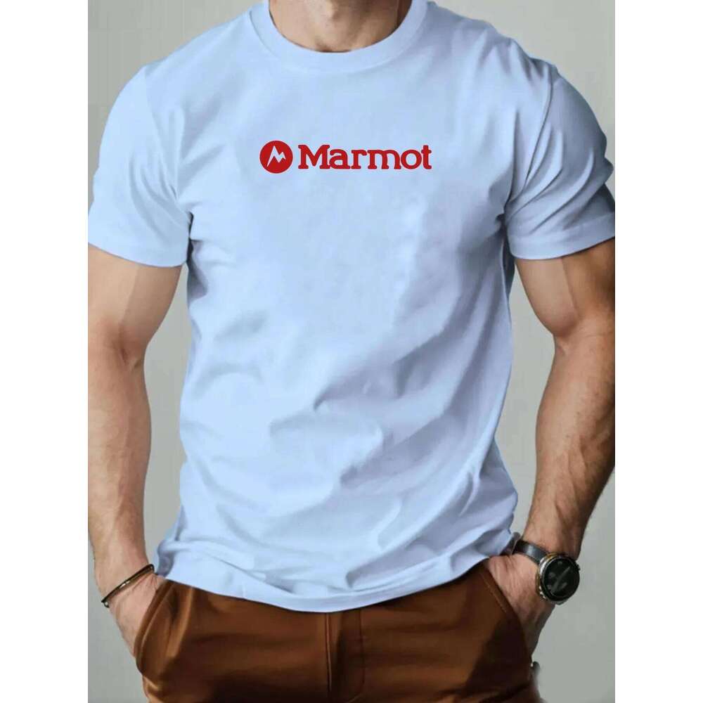 Men's cotton T-shirt, Groundhog brand logo summer round neck short sleeve graphic breathable fashion casual T-shirt C260228 - view 7