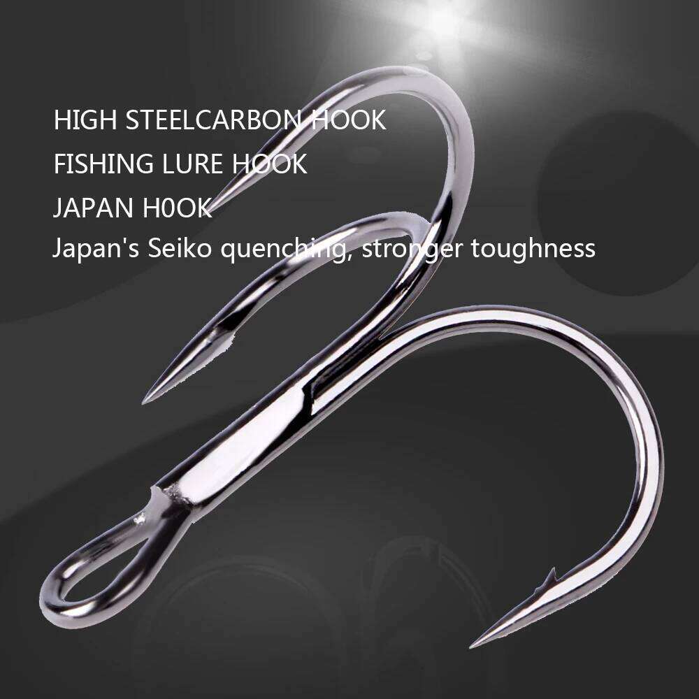 FISH KING 20pcs/pack Black Nickel High Carbon Steel Overturned Treble Hook Hard Soft Lure Bass Fishing Tackle Z260228
