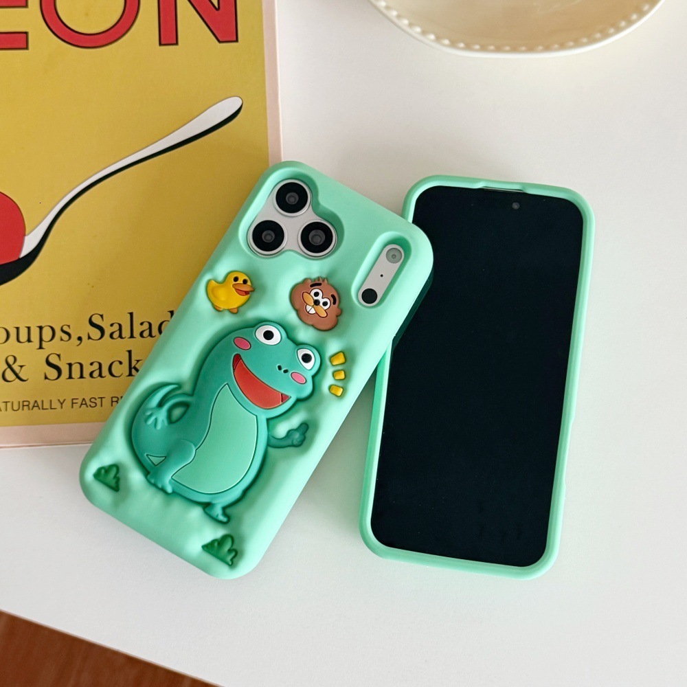 Cute Stress-Relief Lizard Phone Suitable Apple 17/16PRO, Cartoon Creative Case for iPhone 15/14P, Niche Design