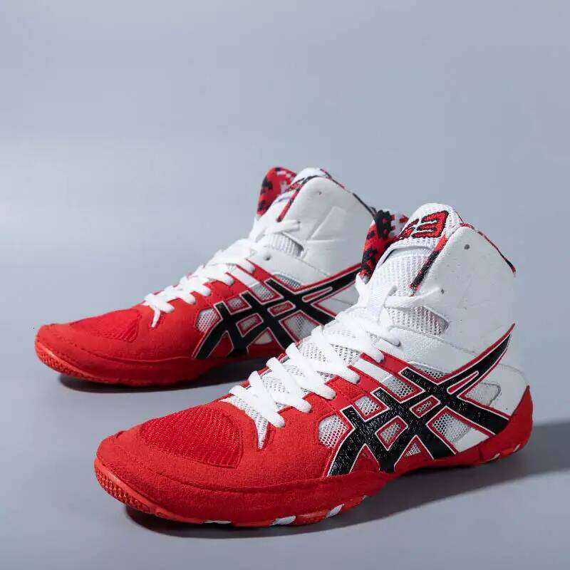Mens Professional Boxing Shoes Black Red Lightweight and Breathable Sports Man Wrestling Sneakers Big Size 26L0601 - view 4