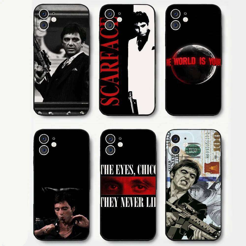 T-Tony M-Montana S-Scarface Phone Case For iPhone 17 16 15 11 12 14 13 Pro Max Mini X XR 7 8 Plus SE4 17E Shockproof Soft Cover 26Y0601