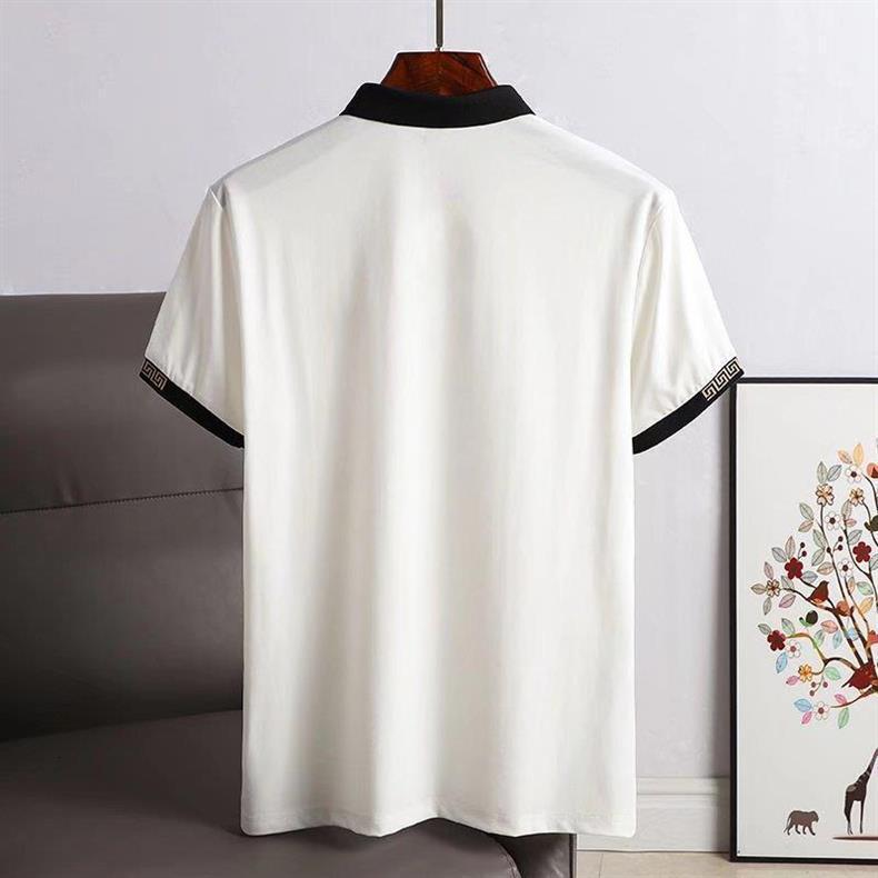 Designer Luxury Brand Essential Loose Plus Men's Short Sleeved T-shirt Trendy Street Casual Business Embroidery Lapel Polo Shirt Top Slim Fit Ver