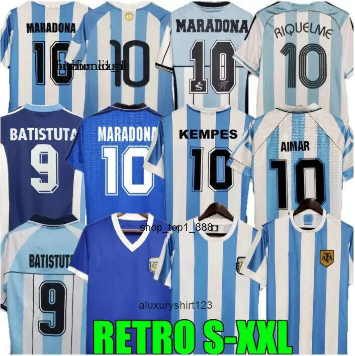 1978 1986 1998 Argentina Retro Soccer jersey Maradona 1996 2000 2001 2006 2010 Kempes Batistuta Riquelme HIGUAIN KUN AGUERO CANIGGIA AIMAR Football Sh