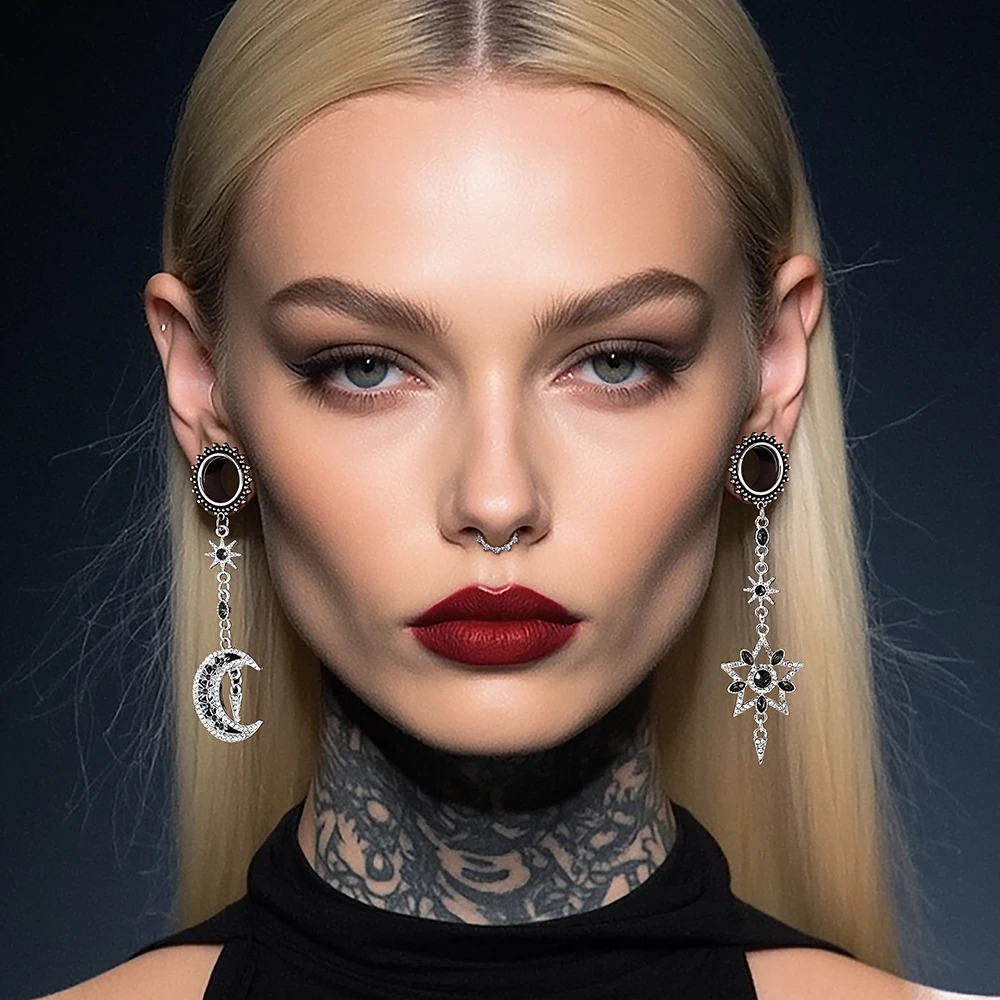 Cavort 10 PCS Wholesale Stainless Steel DIY Allergy Free Basic Dangle Ear Gauge Plugs Tunnels Body Piercing Jewelry Expanders260528BJ - view 6