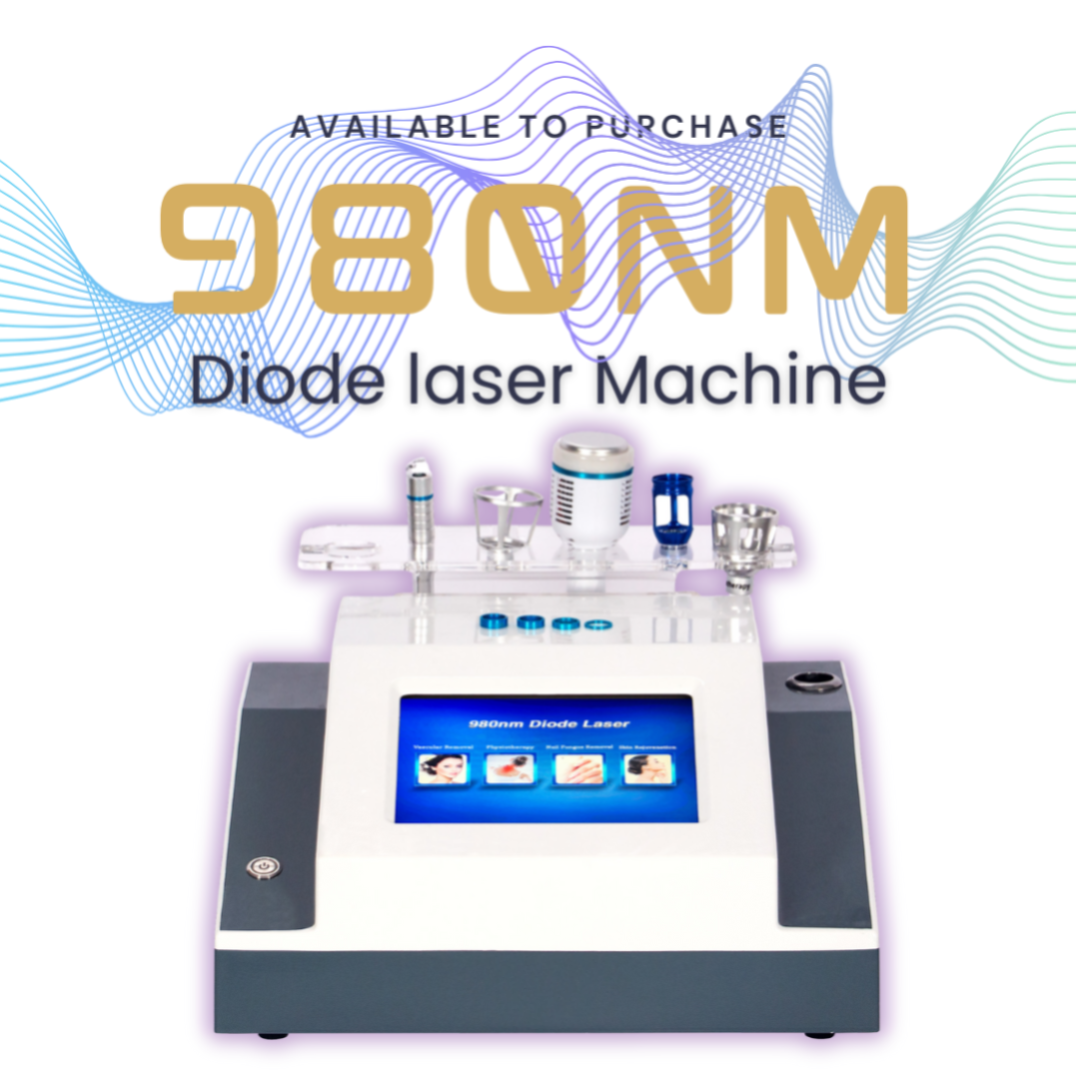 Professional 980nm Diode Laser System with Ice Compress Hammer for Pain Relief Nail Fungus Care Skin Tightening Vascular and Herpes Care