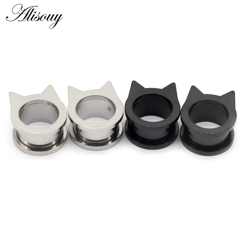 Alisouy 2pcs Heart Multiple Styles Screw Ear Flesh Tunnel Plugs Retro Flower Orelha Gagues Ear Expander Piercing Body Jewelry260528BJ - view 4