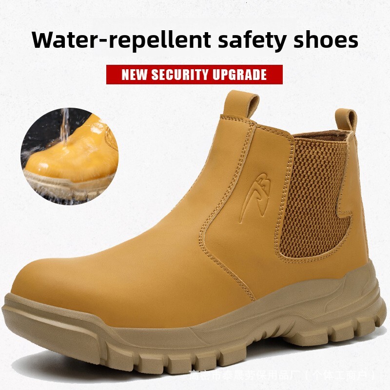 Mens Black High Top Safety Work Boots Non Slip Anti Smashing Anti Stabbing Daily Footwear Industrial Shoes - view 6