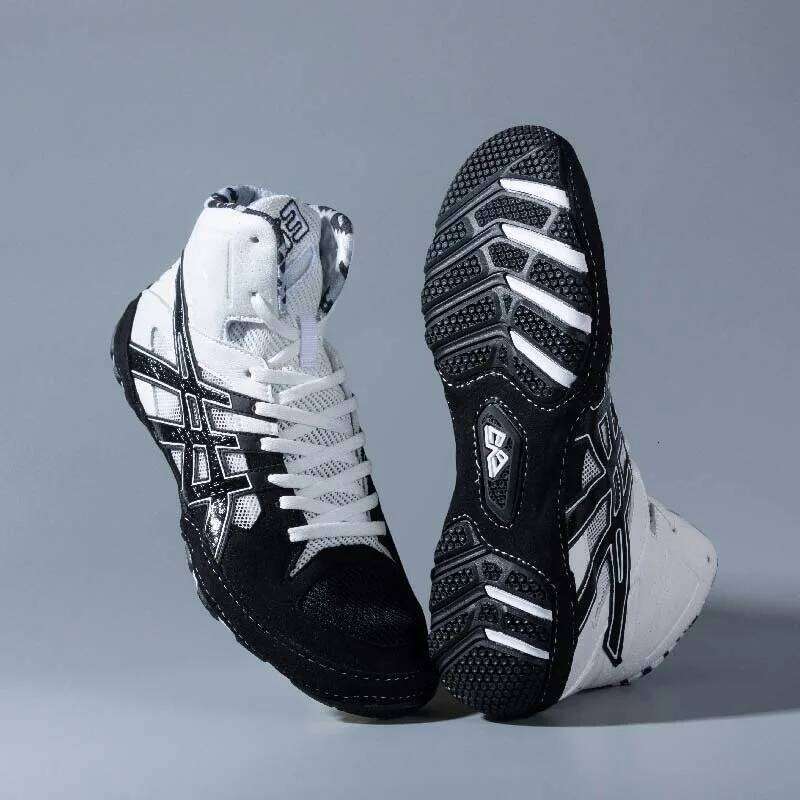 Mens Professional Boxing Shoes Black Red Lightweight and Breathable Sports Man Wrestling Sneakers Big Size 26L0601 - view 5