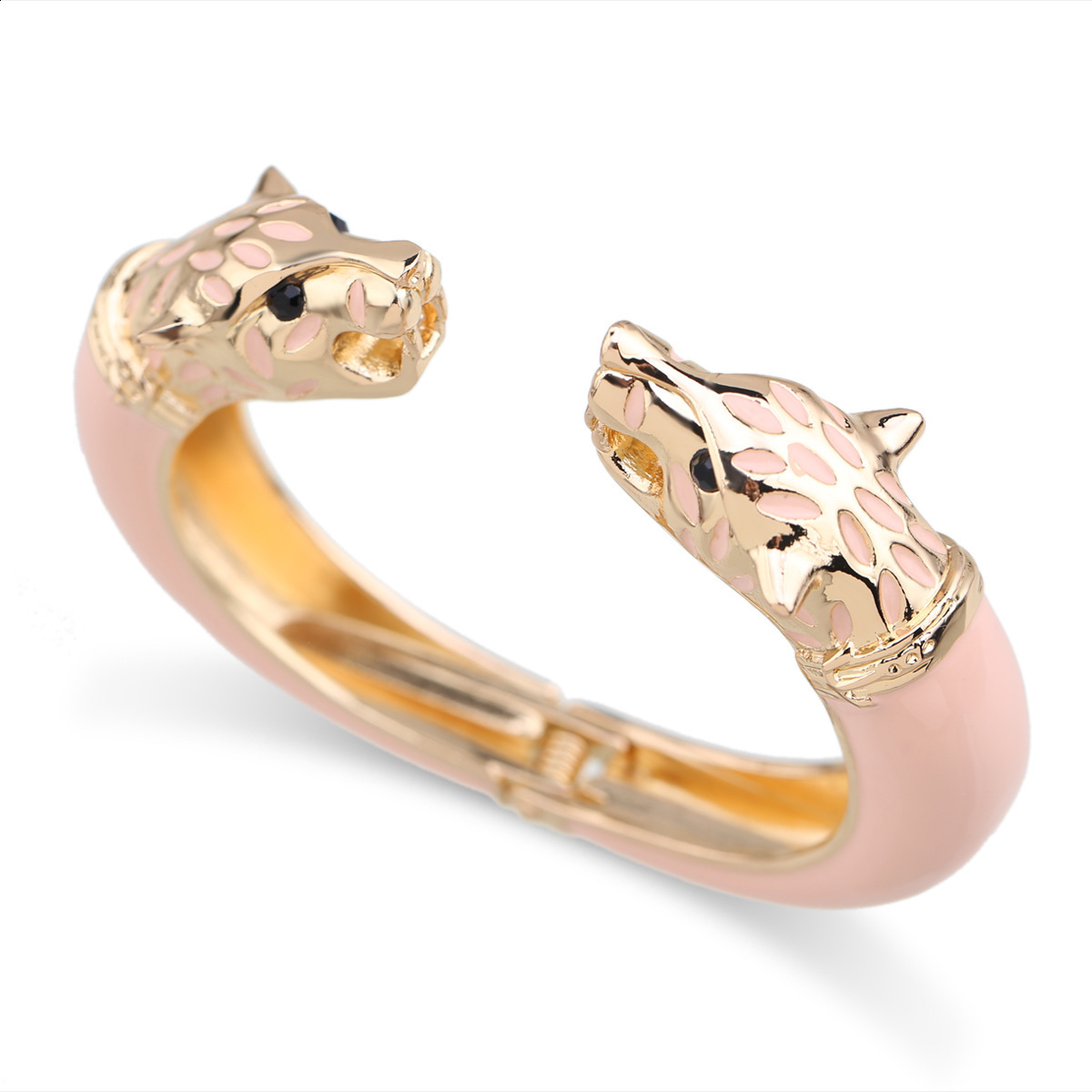 All Seasons Women Cuff Bracelet for Party Antique Gold Plated Animal Enamel Leopard Head Vintage Bracelet Bangle Trendy Jewelry 260519