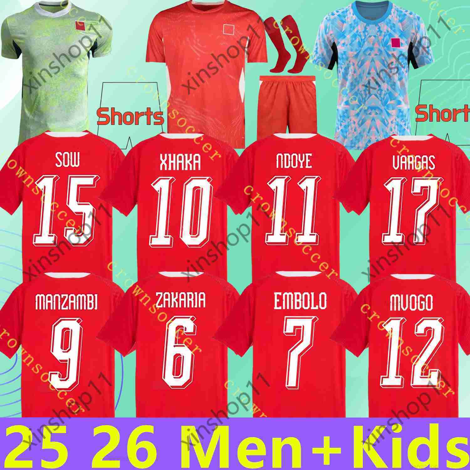 2026 World Cup Switzerland National Team Soccer Jerseys ELVEDI AKANJI ZAKARIA SOW RIEDER EMBOLO SHAQIRI XHAKA STEFFEN home away 2026 2027 Football shi
