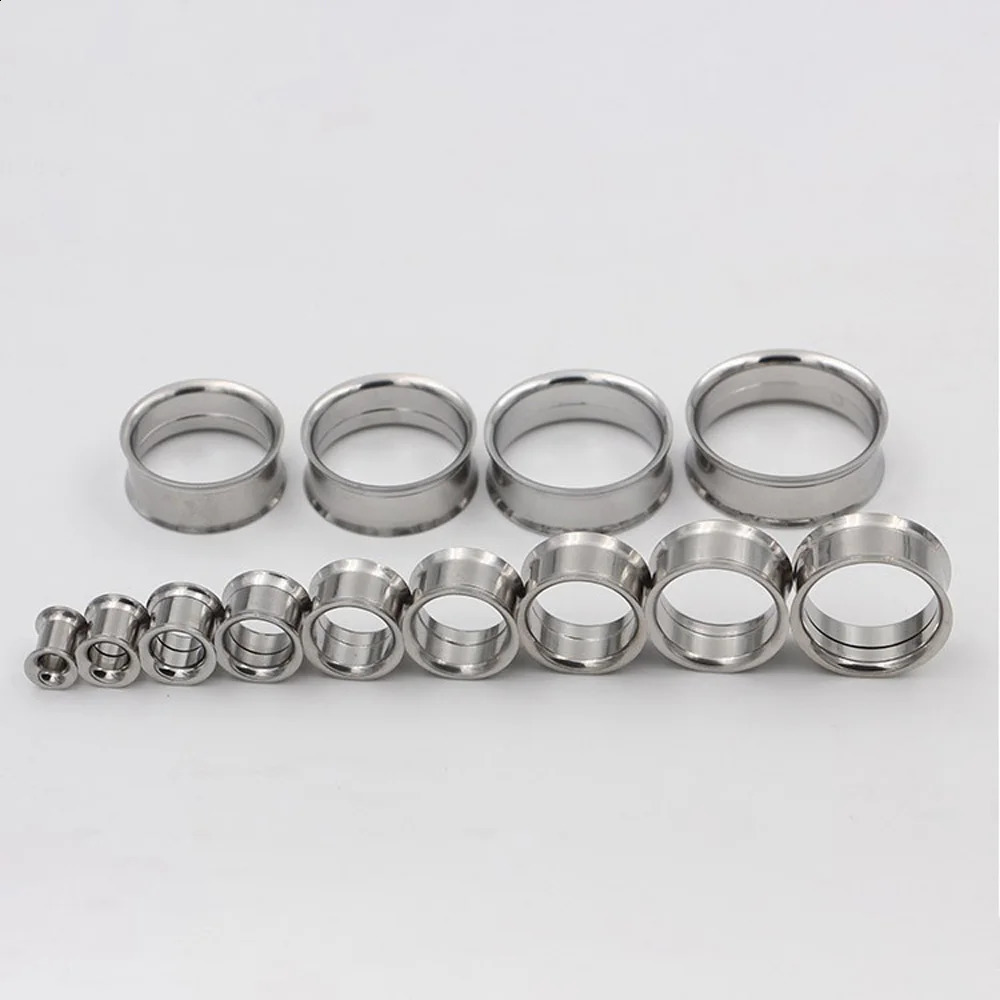 1 Pair/12 Pairs Set Stainless Steel Internal Threaded Ear Plugs Mix Sizes Tunnels Flesh Earring Gauges Hollow Piercings 2-20mm260528BJ - view 5