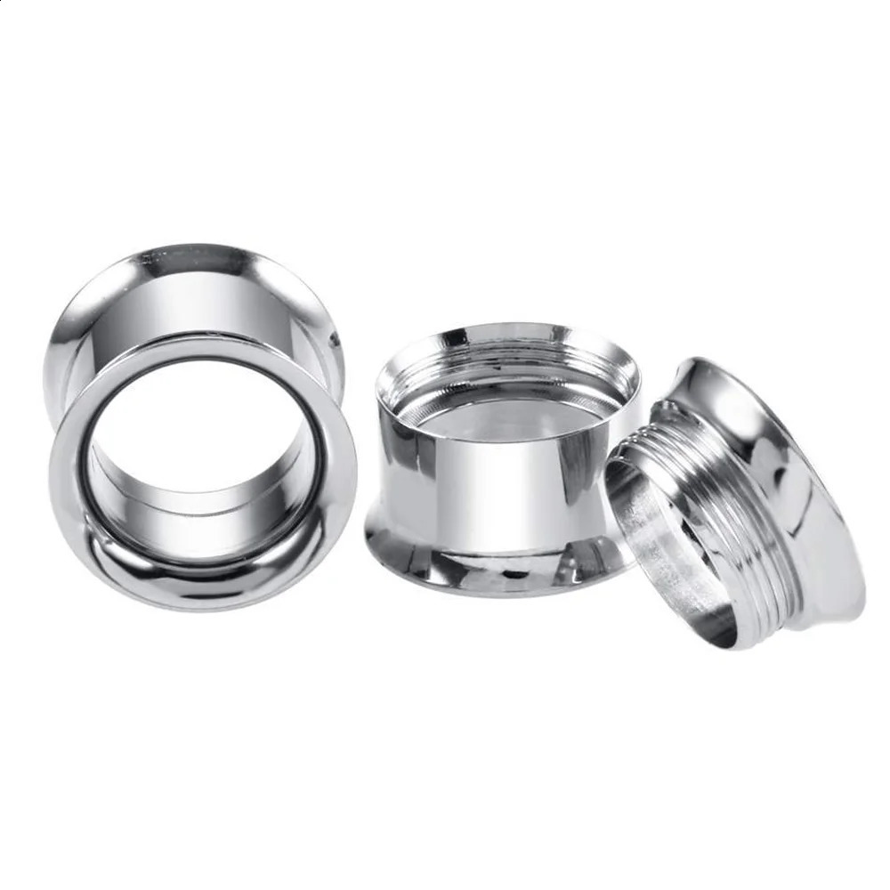 1 Pair/12 Pairs Set Stainless Steel Internal Threaded Ear Plugs Mix Sizes Tunnels Flesh Earring Gauges Hollow Piercings 2-20mm260528BJ - view 7