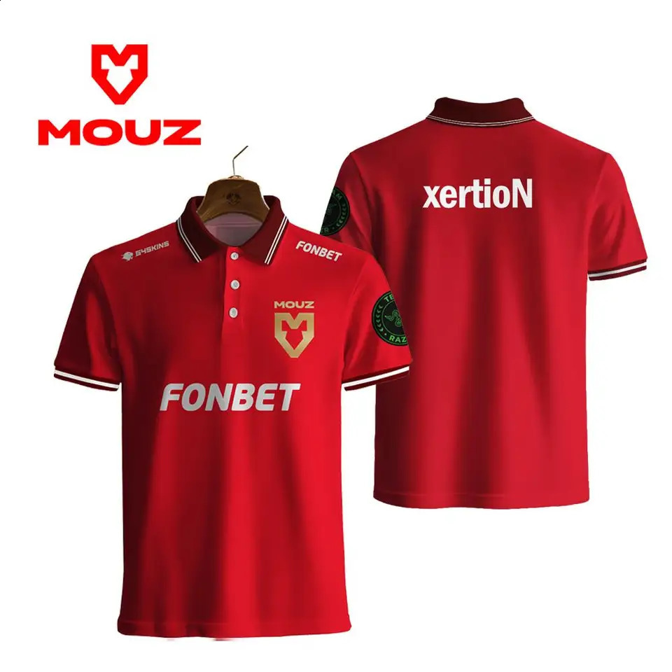 MOUZ Esports CS2 2026 Jerseys Mens Casual Breathable Polo Shirt Fan Gifts CSGO Team Customizable Black and Red Game Uniform 260601 - view 7