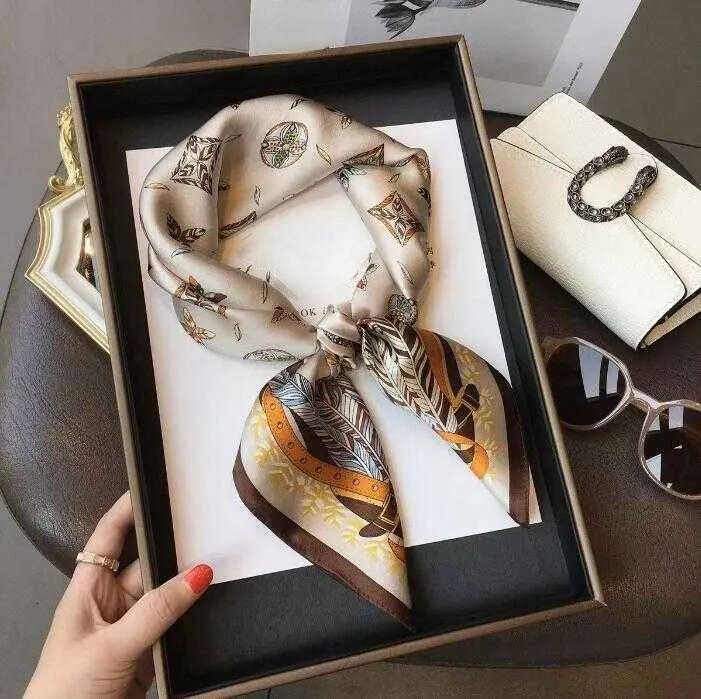 Scarf Silk Scarfs For Women Cap Shawl Lightweight Square Satin Head Wrap Medium Headband Shawl Character Letter Animal Print Dot Floral Neckerchiefs
