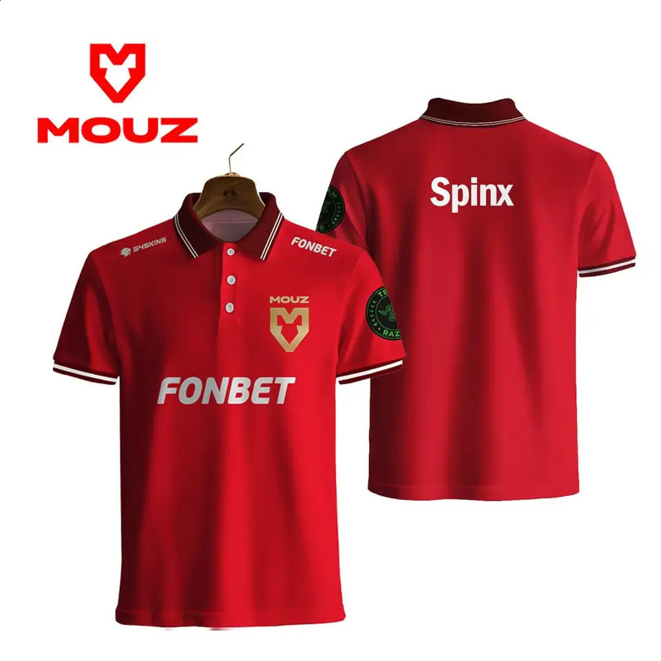 MOUZ Esports CS2 2026 Jerseys Mens Casual Breathable Polo Shirt Fan Gifts CSGO Team Customizable Black and Red Game Uniform 260601 - view 5
