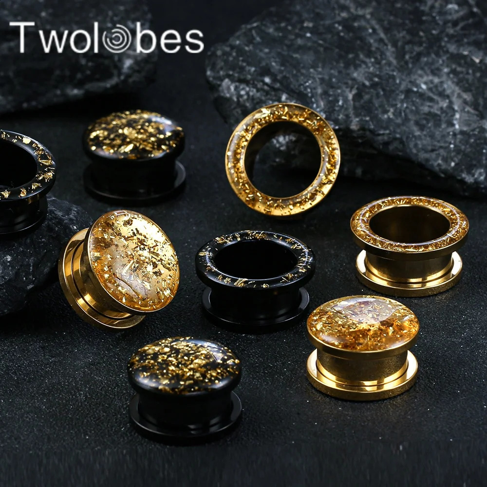 Twolobes 2PCS ious Ear Gauges Plugs Tunnels 316 Stainless Steel Piercing Women Body Jewelry Expander Stretchers Arrival260528BJ