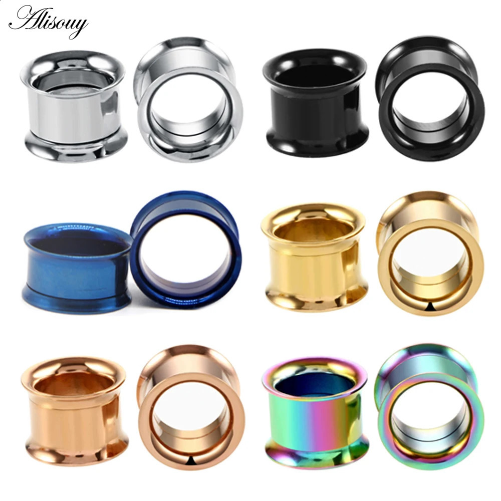 1pc 2mm-25mm Stainless Steel Ear Plugs Tunnels Rose Gold Color Screwed Earrings Expander Earlet Gauges Body Piercings Jewelry260528BJ - view 4