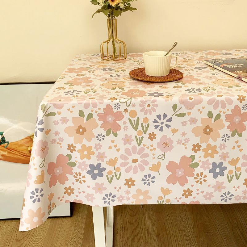 YL-38736 Custom PVC Tablecloth - Waterproof, Oil-proof, Heat-resistant, Wash-free. Suitable for dining tables, dormitories, desks, and coffee tables.