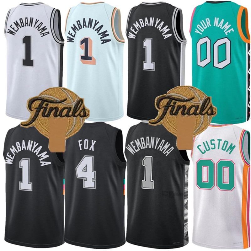 Custom 1 Maglia Da Basket Victor Wembanyama Luke Kornet Devin Vassell Deaaron Fox Uomo Keldon Johnson Tim 21 Duncan Jeremy Sochan Spur Castle Kelly-image