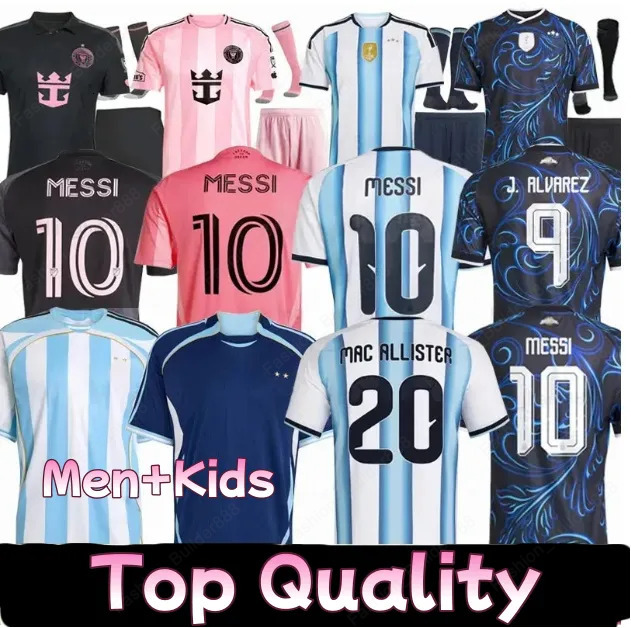 2026 World Cup Argentina soccer Jerseys MESSIS 26 27 Miami GARNACHO DE PAUL National Team MARTINEZ KUN AGUERO Maradona Men kids kit Football Shirts