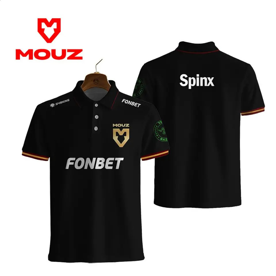 MOUZ Esports CS2 2026 Jerseys Mens Casual Breathable Polo Shirt Fan Gifts CSGO Team Customizable Black and Red Game Uniform 260601 - view 4