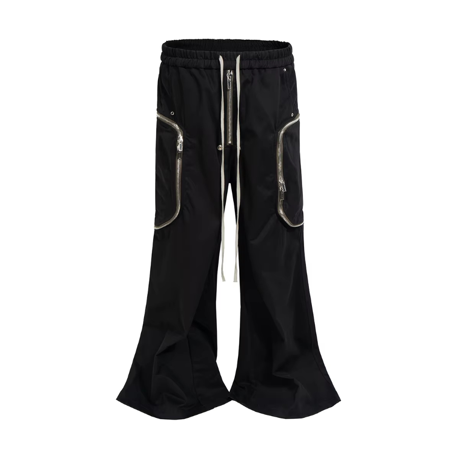 Zippers Large Pockets Cargo Pants Men and Women High Street Wide Leg Baggy Trousers