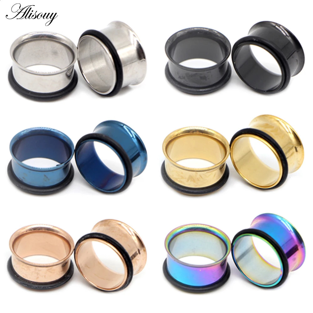 1pc 2mm-25mm Stainless Steel Ear Plugs Tunnels Rose Gold Color Screwed Earrings Expander Earlet Gauges Body Piercings Jewelry260528BJ - view 5