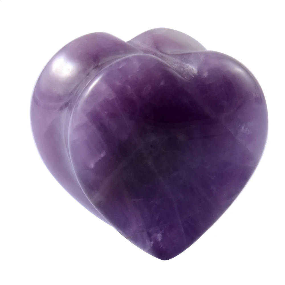 2PCS Heart Ear Plugs Natural Stone Ear Gauge Earring Flesh Tunnel Quartz Obsidian Opal Ears Expander Body Piercing 6-16mm260528BJ - view 5