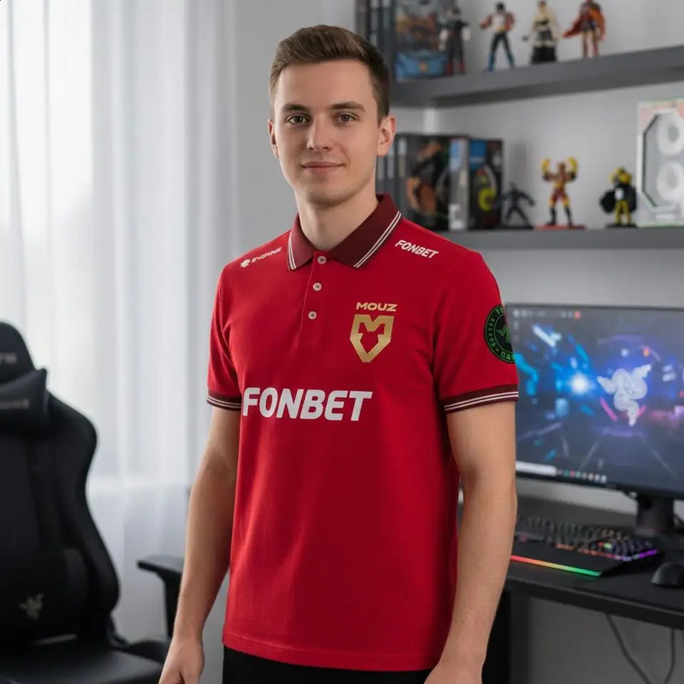 MOUZ Esports CS2 2026 Jerseys Mens Casual Breathable Polo Shirt Fan Gifts CSGO Team Customizable Black and Red Game Uniform 260601 - view 3