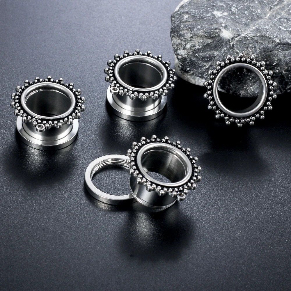 Cavort 10 PCS Wholesale Stainless Steel DIY Allergy Free Basic Dangle Ear Gauge Plugs Tunnels Body Piercing Jewelry Expanders260528BJ - view 5