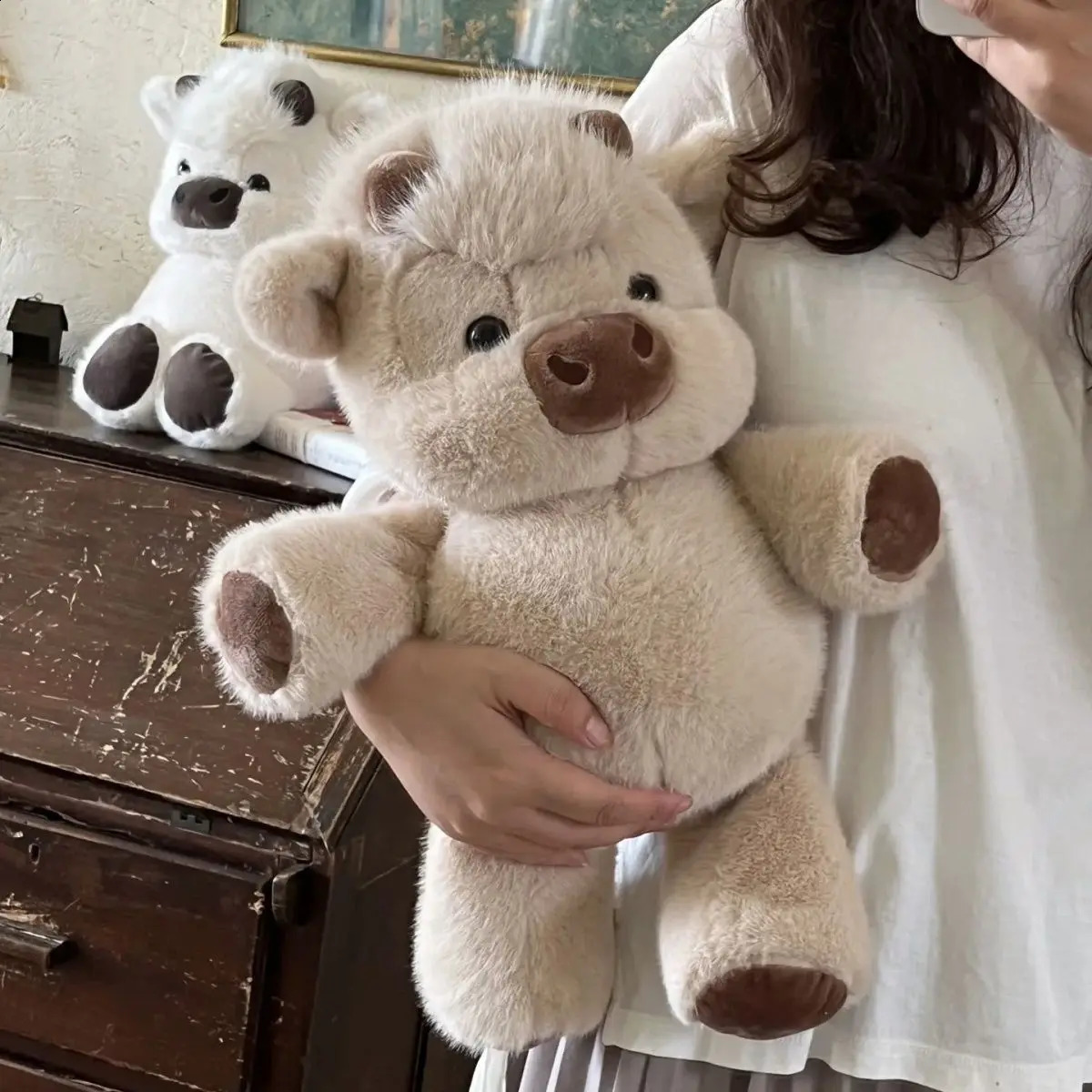 4560CM Cute West Highland Calf Doll Running Little Cow Plush Toy Cartoon Soft Stuffed Animal Companion Toy Appease Kid Doll 260528 - view 3