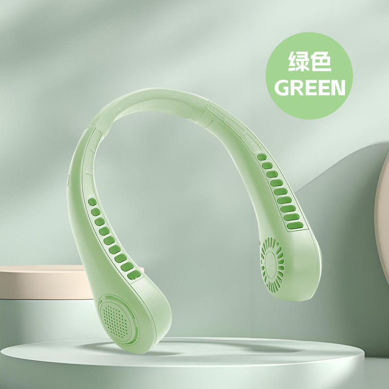 Leafless Neck Hanging Portable Fan USB Recharge Silent Outdoor Cooling Blower