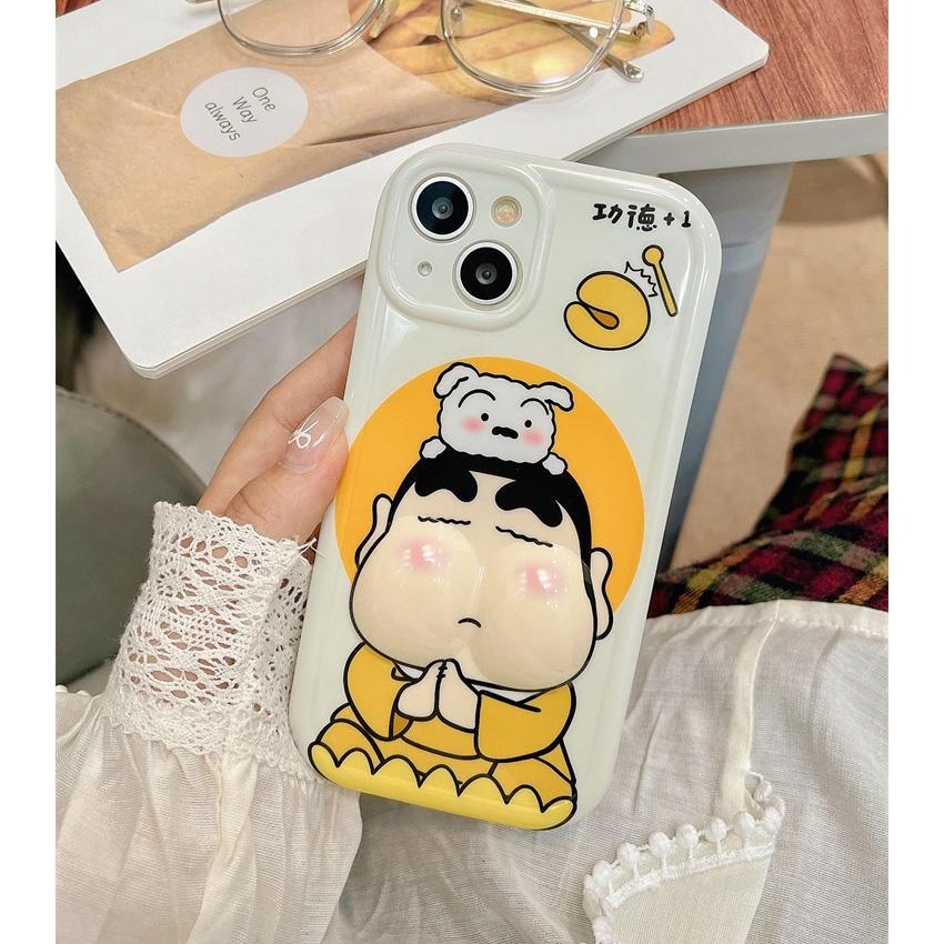 Crayon Shin-chan iPhone 15 Pro Max phone case 14 Apple 13 3D 12 face-squeezing 11