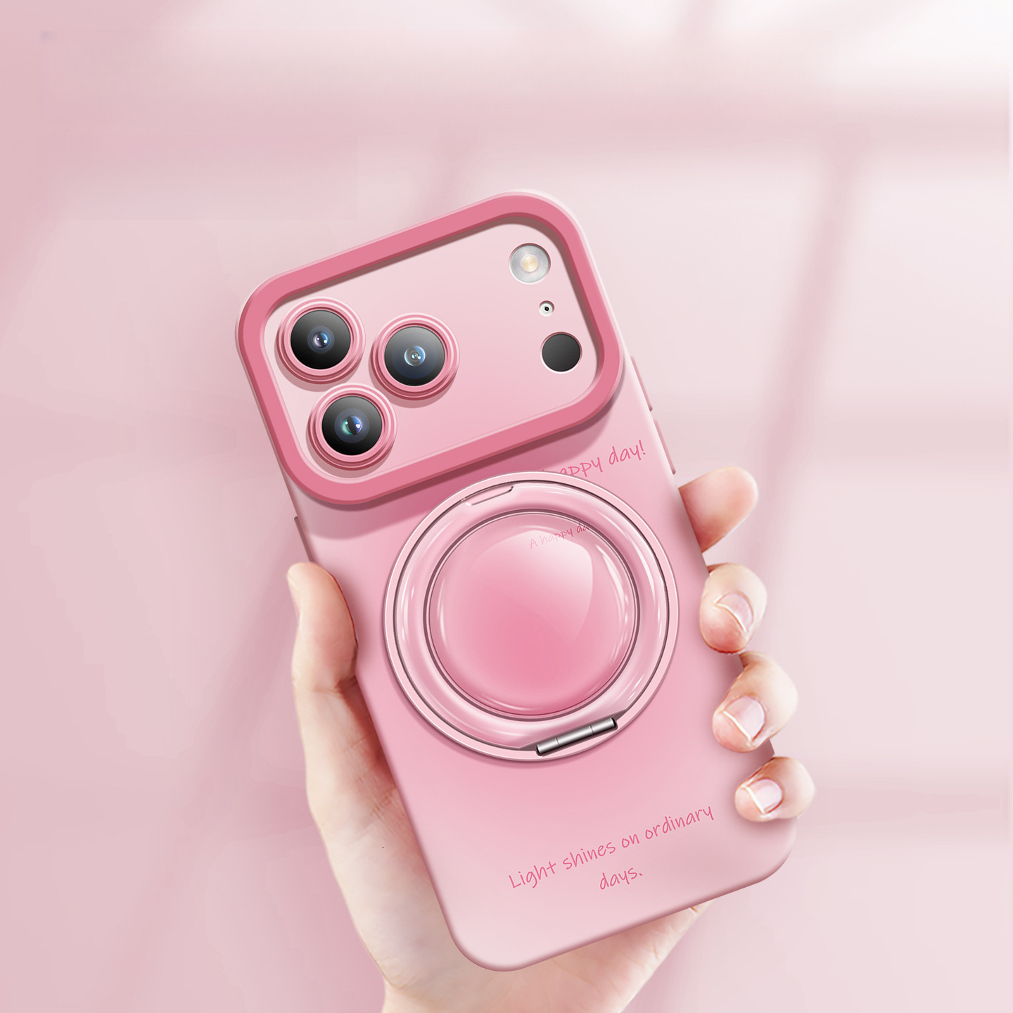 Suitable for Apple 17 phone case, stylish and simple new model iPhone 16 Pro Max silicone soft case with 15-degree rotating stand