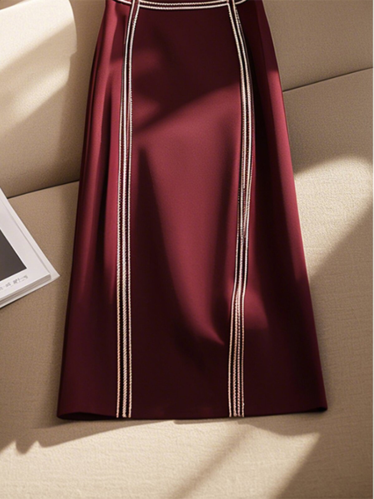 Summer Striped Skirt for Women Elegant Versatile Slim Fit Midi A-Line Office Lady Temperament Fashion Skirt 251218
