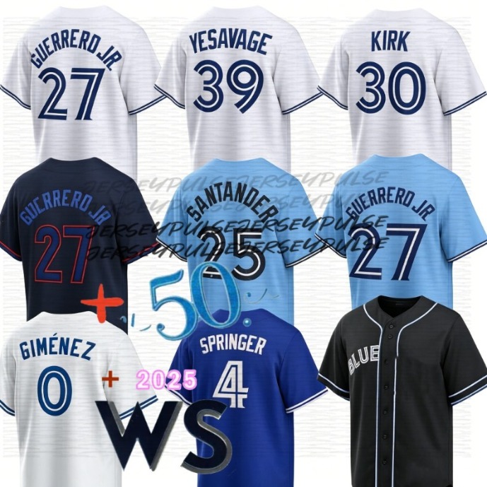 27 Vladimir Guerrero Jr Jersey 11 Bo Bichette Jersey George Springer Blue city Jays Kevin Gausman Chad Green Alejandro Kirk Davis Schneider Baseball J