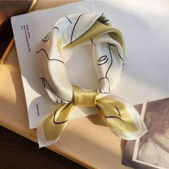 Scarf Silk Scarfs For Women Cap Shawl Lightweight Square Satin Head Wrap Medium Headband Shawl Character Letter Animal Print Dot Floral Neckerchiefs